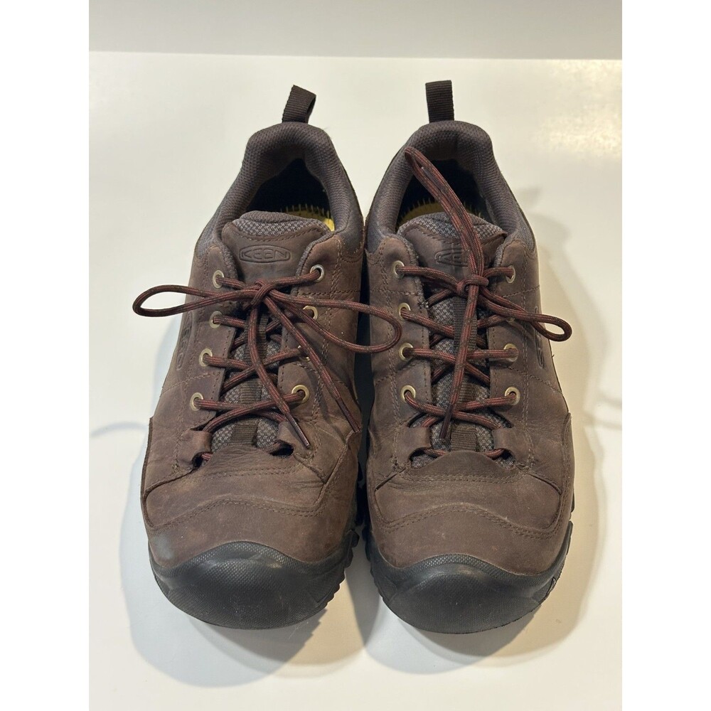 NO INSOLES Keen Targhee IV Oxford M Size 10.5 Brown Leather Hiking Walking Shoes